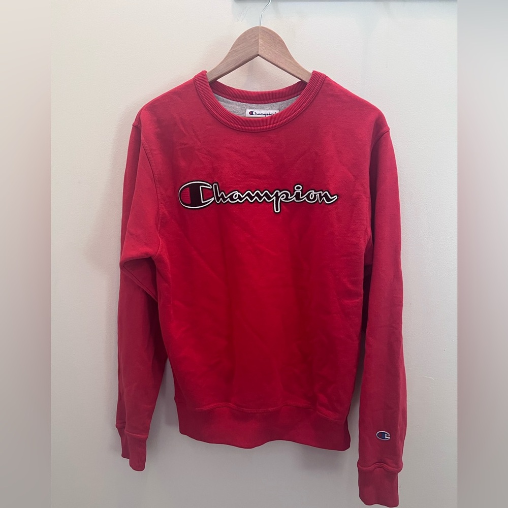 Champion Men’s Red Crewneck Sweater Size Small